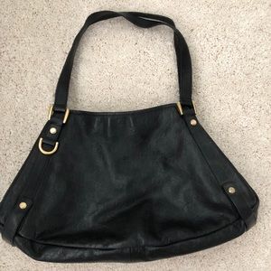 Authentic Black Leather Gucci Handbag